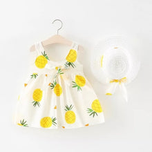 Load image into Gallery viewer, Pineapple Cherry Dress+Bow Hat
